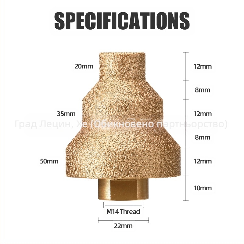 Heda диамантен фасетиращ инструмент за плочки — пробиване на отвори, разширяване на дупки и оформяне на ръбове, съвместим с електрическа/ударна дрелка