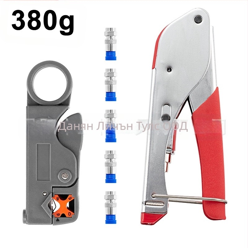 Клещи за обелване и кримпване на кабели с F глава, RG59/6 коаксиални кабели, карбонова стомана