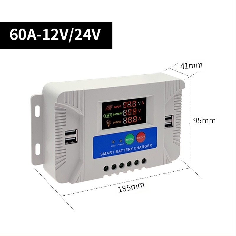Соларен контролер за улично осветление с автоматично разпознаване, 48V, пластмасов корпус, CE сертифициран