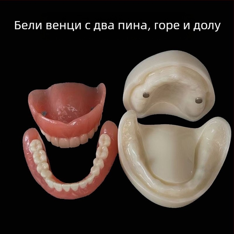 Модел за зъбни импланти за практика – горна и долна челюст, половин устна версия с 2 или 4 импланти