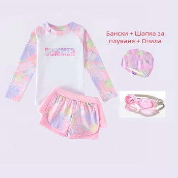 Детски бански за момичета, две части, UV защита, модел 2023