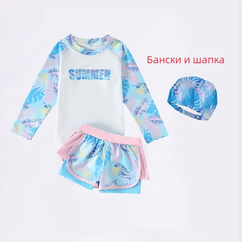 Детски бански за момичета, две части, UV защита, модел 2023