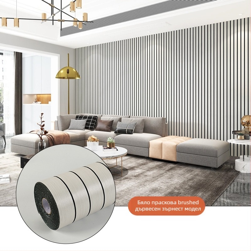 Самозалепващ 3D дървоподобен стенен тапет – PVC; водоустойчив, влагоустойчив и устойчив на петна; 1 рулон