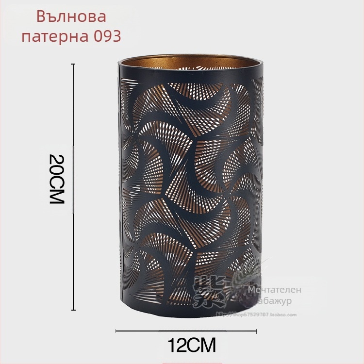 Алуминиев абажур със лазерно гравиране, метална обвивка; форми: прав, квадратен или кръгъл