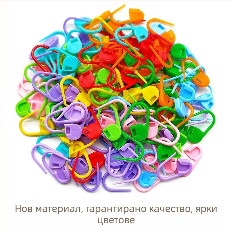 Пластмасови щифтове за плетене с маркерни катарами — Wen Yuexin, 80 пакета (8 000 броя), приблизително 205 g/пакет, модерен стил