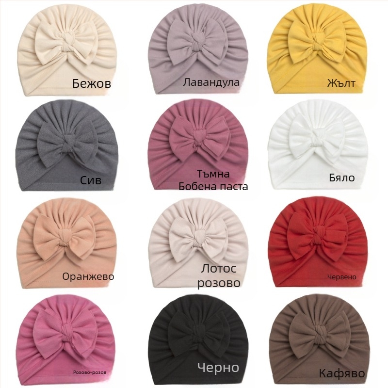 Пуловерна шапка с панделка, топла и дишаща, UV защита, ветроустойчива, за деца 0–2 години