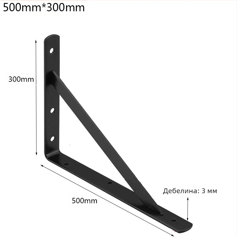 Железен тежкотоварен ъглов скоба за стенен монтаж на плаваща полица