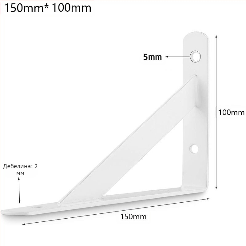 Железен тежкотоварен ъглов скоба за стенен монтаж на плаваща полица