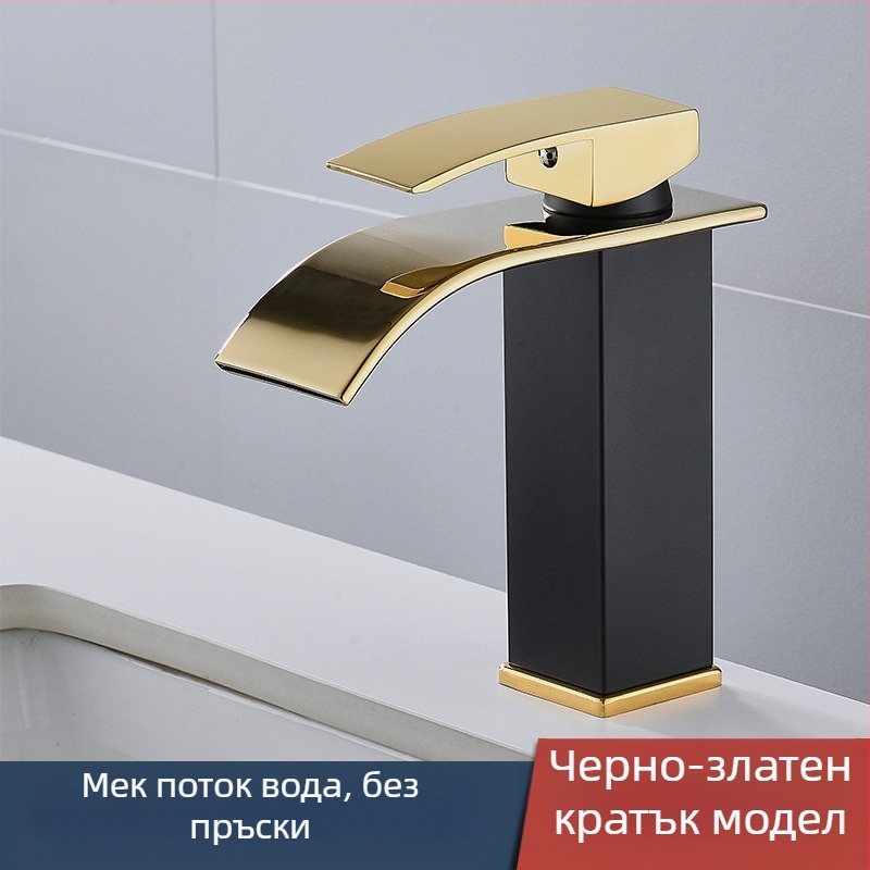 Смесител за умивалник, 304 неръждаема стомана, керамичен картридж клапан, монтиране с един отвор, вход/изход 1/2 инча, диапазон 0–90°C