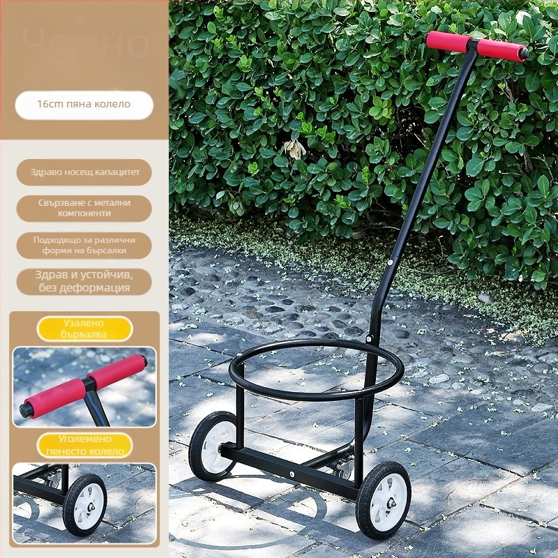 Сгъваема ръчно дърпана количка, преносна количка с дърпател за дом и работилница, многофункционална за пренасяне на вода, отпадъци и газови цилиндри