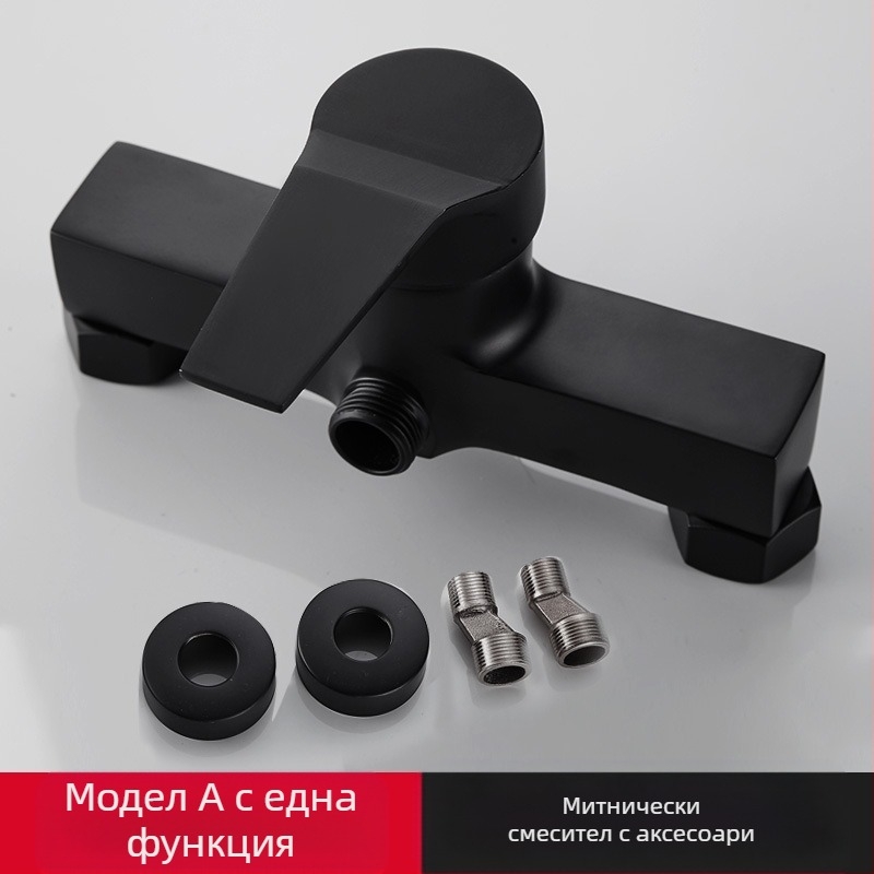 Баня тройно смесително кранче със странично управление, медно-сплавно тяло, керамичен дисков клапан, модел 8889, стенен монтаж