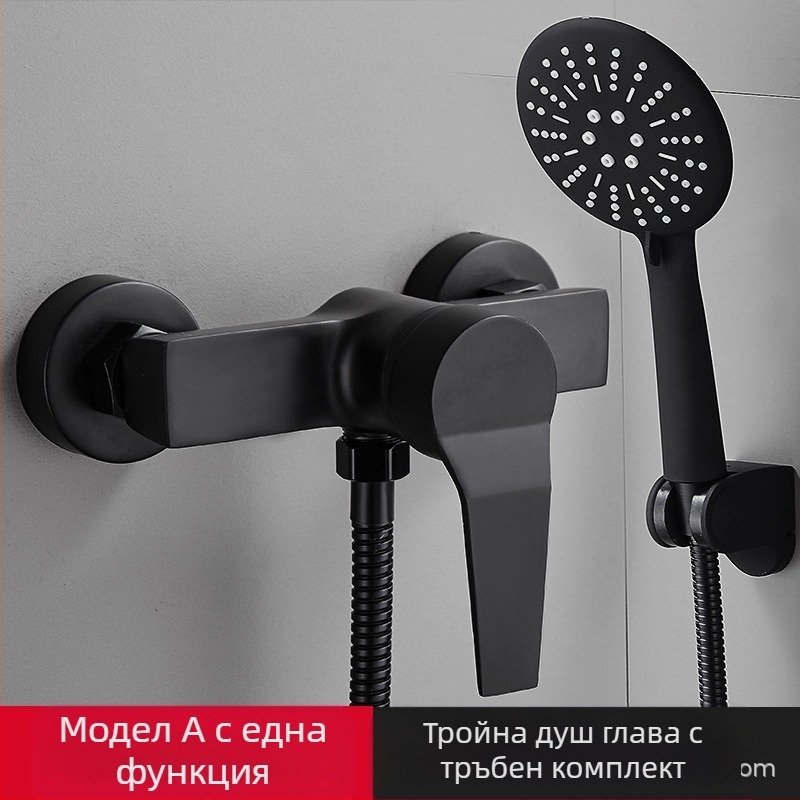 Баня тройно смесително кранче със странично управление, медно-сплавно тяло, керамичен дисков клапан, модел 8889, стенен монтаж