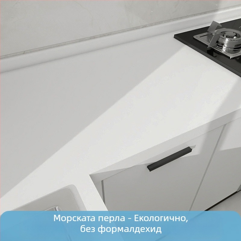 Кухненски стенен стикер от PET, маслоустойчив, топлоустойчив, мраморен дизайн, самозалепващ, водо- и влагоустойчив, 1 бр.