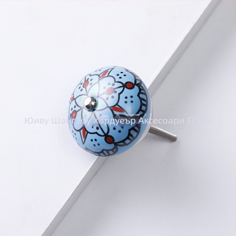 Yunchang кръгла керамична дръжка за шкафове и чекмеджета — модерен минимализъм, луксозен стил; материал керамика; повърхност електроплатина; марка Yunchang Hardware.