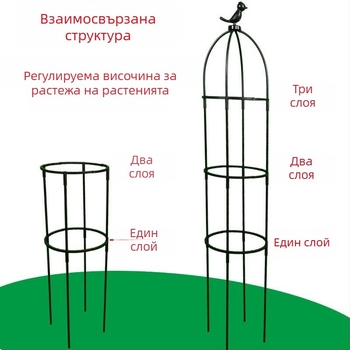 Градинска катереща рамка за рози и клематиси, чадърообразна рамка, държач за зелени растения, подходящ за външна употреба (Стил: пасторален; Оптимална температура за растеж: Други; Вид растения: Други)