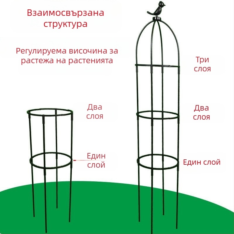 Градинска катереща рамка за рози и клематиси, чадърообразна рамка, държач за зелени растения, подходящ за външна употреба (Стил: пасторален; Оптимална температура за растеж: Други; Вид растения: Други)