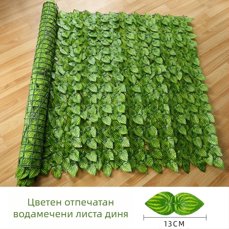 Изкуствен панел за ограда с листа потос, плющ и ратан за балкон и външна декорация