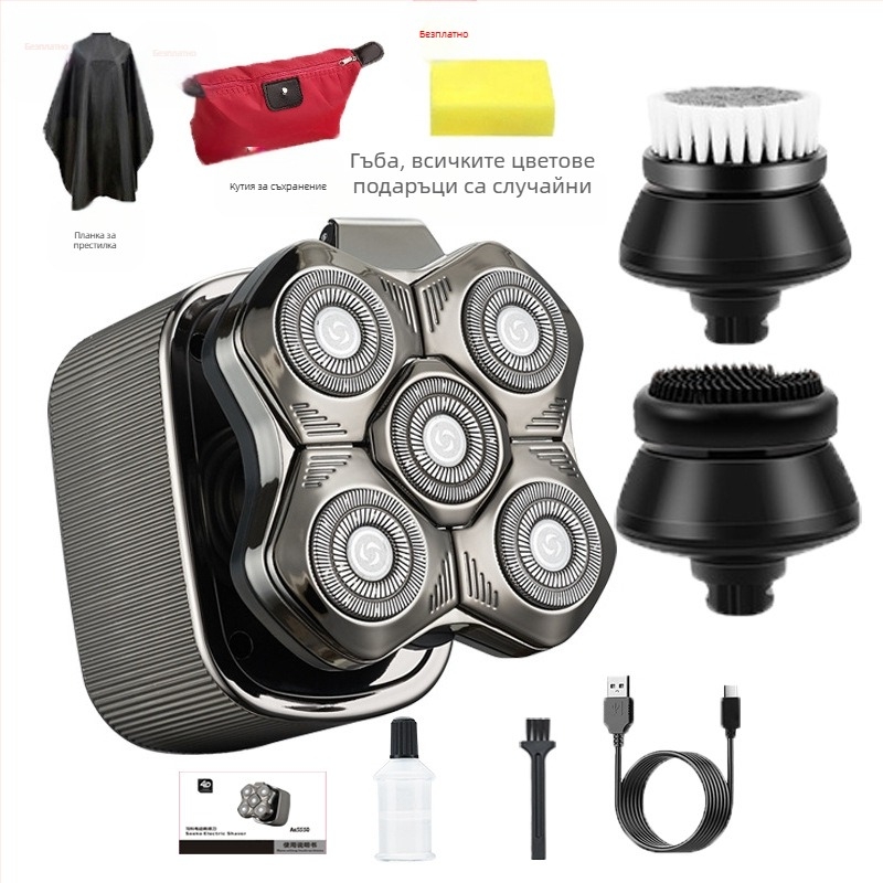 Електрическа мъжка самобръсначка с плаваща глава, вградена батерия 500–800 mAh, над 60 минути работа, безчетков мотор, зареждане/мрежово захранване