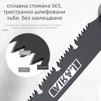 Сгъваема ръчна ножовка за дърво със стоманено острие — за дървообработване, ръчна работа, германски стил