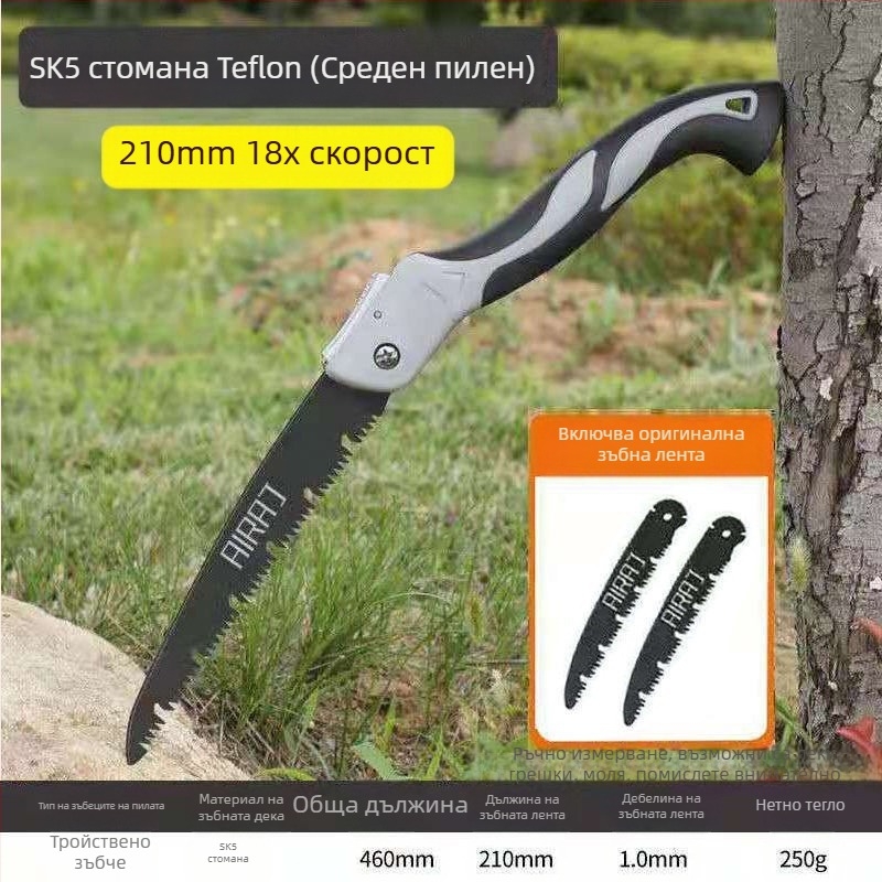 Сгъваема ръчна ножовка за дърво със стоманено острие — за дървообработване, ръчна работа, германски стил