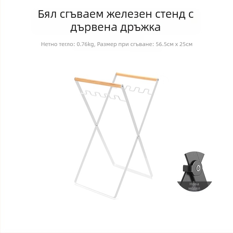 Сгъваема външна стойка за боклук за къмпинг с държач за торби, 100% нов пластмасов материал