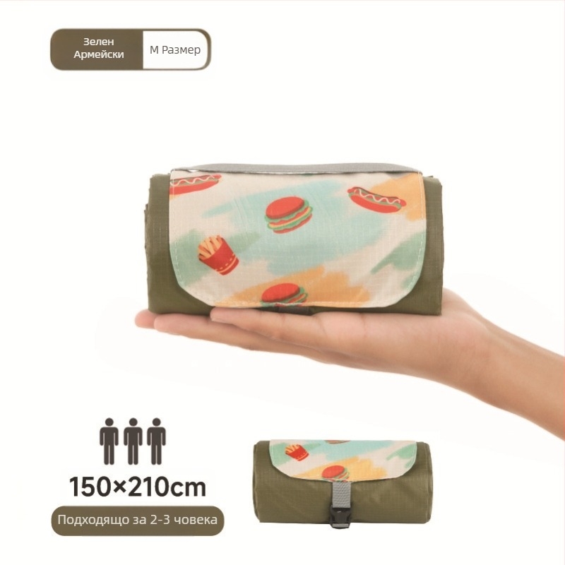Isdan мини пикник постелка, найлон, 250 г, 20D водоустойчива тъкан, модел YSD-80626, сгъваема за къмпинг и открито, подходяща за много хора
