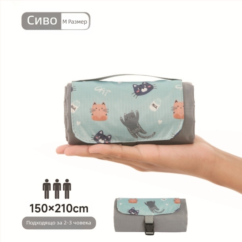 Isdan мини пикник постелка, найлон, 250 г, 20D водоустойчива тъкан, модел YSD-80626, сгъваема за къмпинг и открито, подходяща за много хора