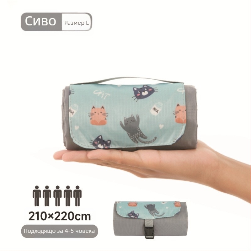 Isdan мини пикник постелка, найлон, 250 г, 20D водоустойчива тъкан, модел YSD-80626, сгъваема за къмпинг и открито, подходяща за много хора