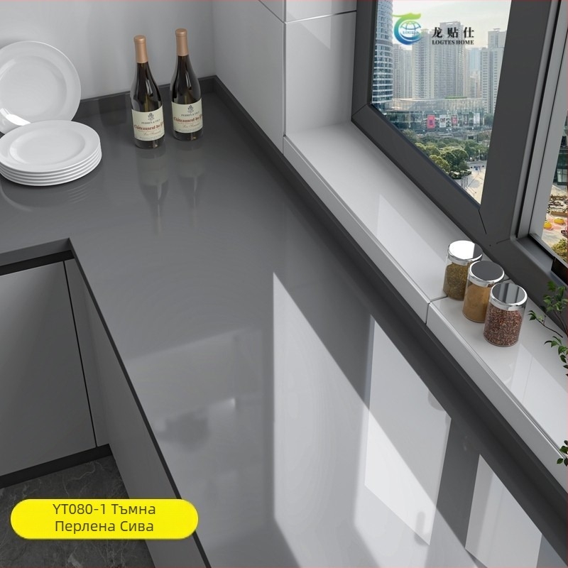 Самозалепващ стенен стикер PET, имитация на мрамор, устойчив на масло и високи температури, кухненски декор за стени