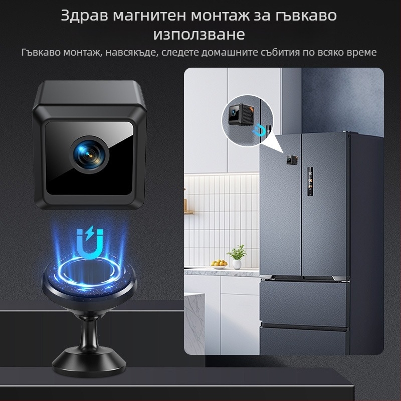 Екшън камера W02 с 1080p видео, 140° широк ъгъл, нощно виждане, WiFi и Bluetooth.