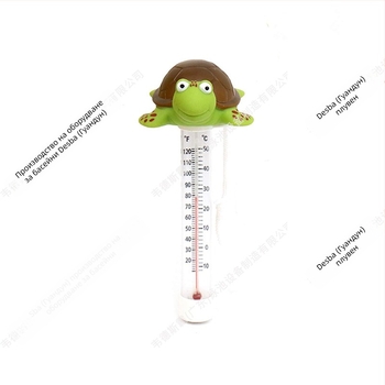 Плаващ термометър за басейн с костенурка карикатура за домашна употреба, пластмасов корпус, модел YC-WDJ06, Clearspring/Cassin, произход Гуандун, измерване на температура