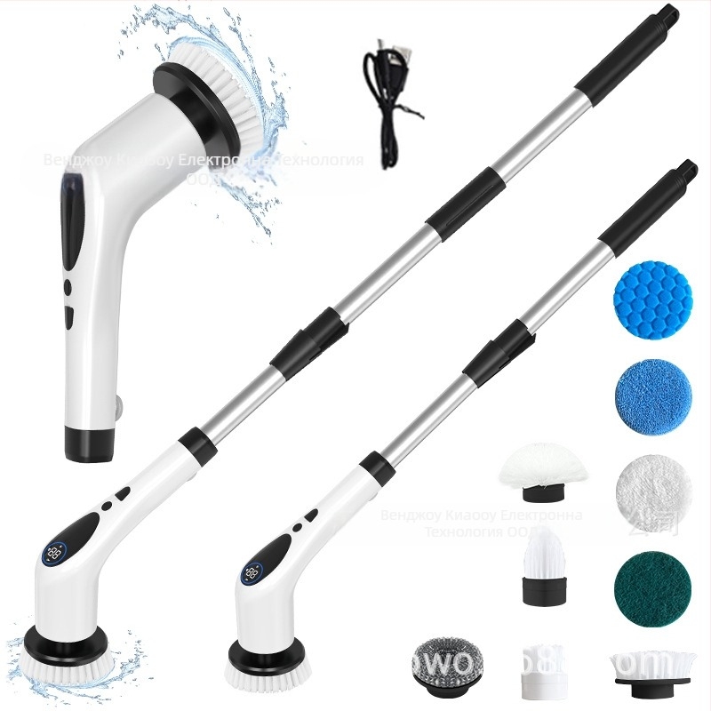 Електрически моп за пода, ръчно държан, безжичен, LCD дисплей, девет в едно