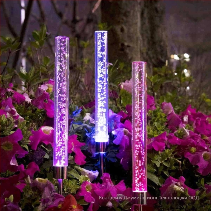 LED соларна акрилна балон пръчка лампа за външна градина, модел D117, IP55, 0,5W, 6–12 часа