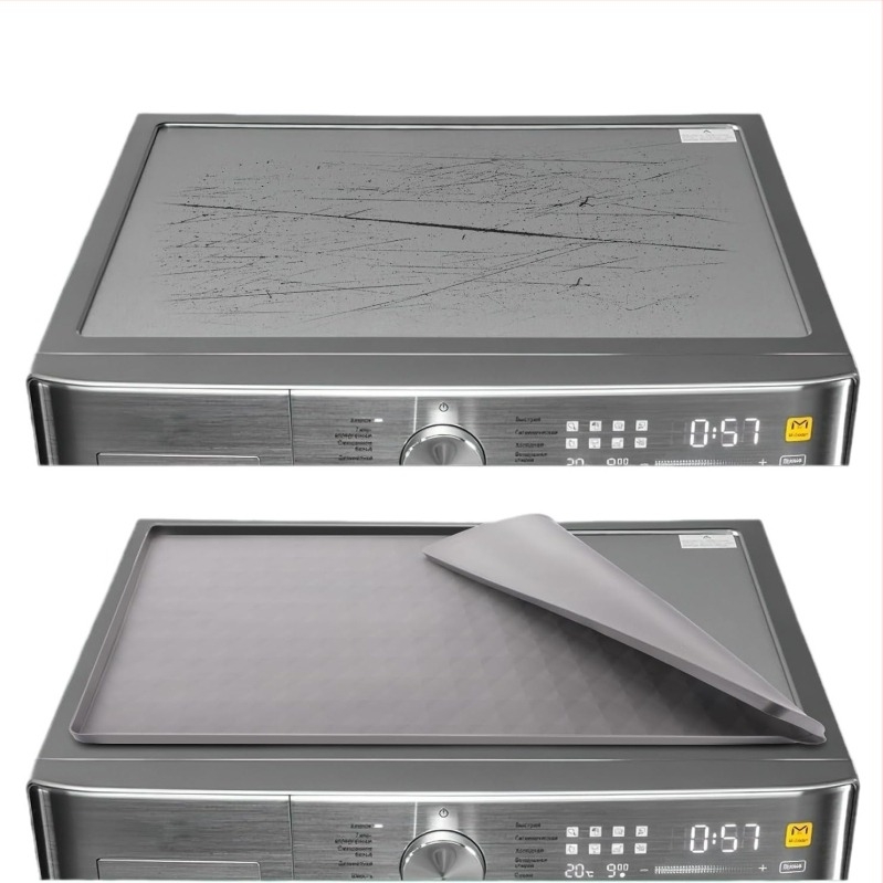 Силиконова горна подложка за пералня – нехлъзгаща се, водоустойчива и прахозащитна, за кухня и баня