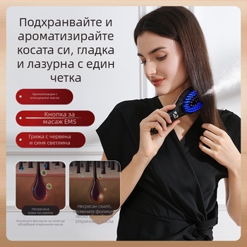 ABS електрическа масажна четка за скалп за растеж на косата с насоки за етерично масло и медикаментозно нанасяне