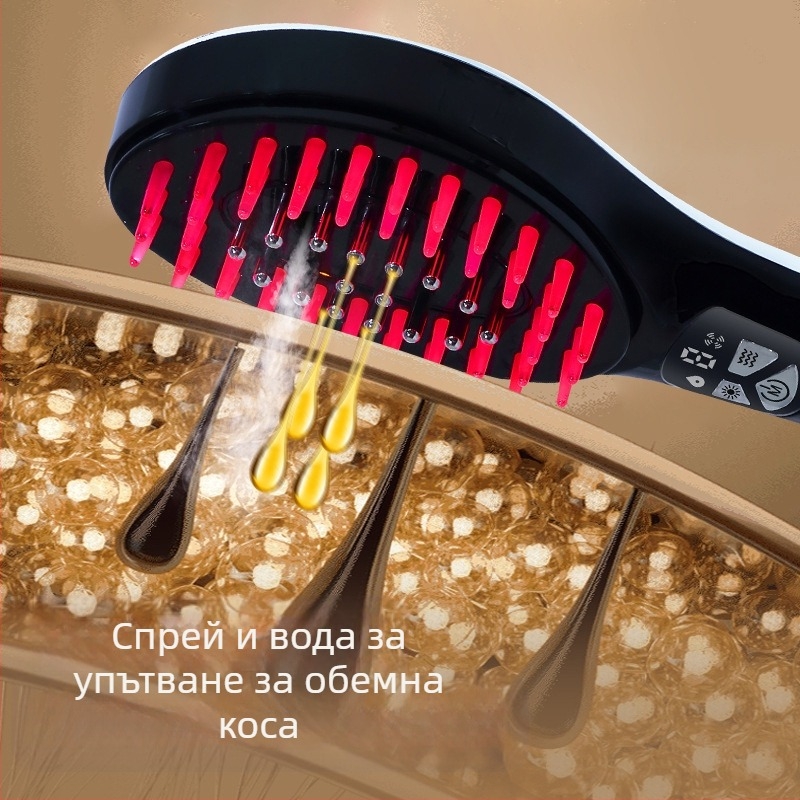 ABS електрическа масажна четка за скалп за растеж на косата с насоки за етерично масло и медикаментозно нанасяне