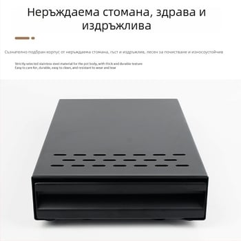 Knock box за кафе зърна, drawer тип — от неръждаема и въглеродна стомана, модерен минималистичен стил, аксесоар за бар/кафе машина