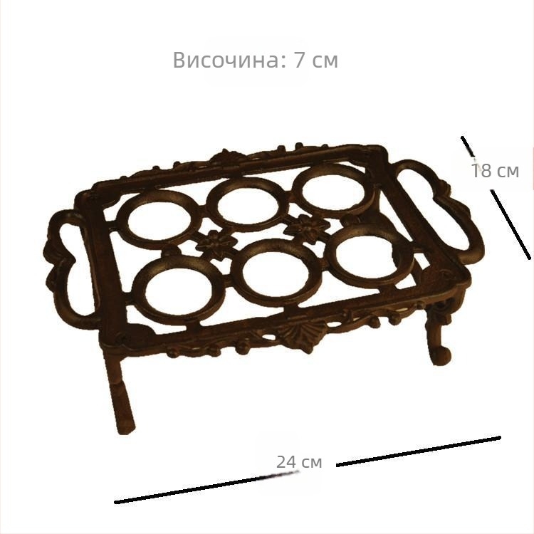 Държач за яйца от чугун, настолен, ковано желязо с телена конструкция, класически европейско-американски стил