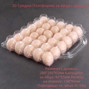 Ръчно преносима пластмасова кутия за яйца с прозрачно блистерно опаковане