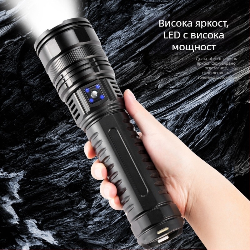 LED фенерче за къмпинг: 5400 mAh батерия, 20W, обхват над 500 м, 360° въртене, с Power Bank функция