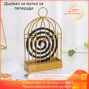 Кована желязна птича клетка за москитни инсенси, триъгълна закачваща се стойка