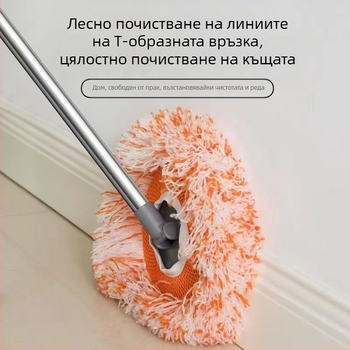Многофункционален плосък моп със слънчогледов дизайн, глава от микрофибър и прът от неръждаема стомана; моп с памучна газова глава; обезводняване 80–90%; товароносимост под 10 кг.