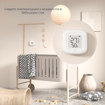 Сензор за температура и влажност с Zigbee 3.0, екранен дисплей, за вътрешна употреба, модел Lktmzl02