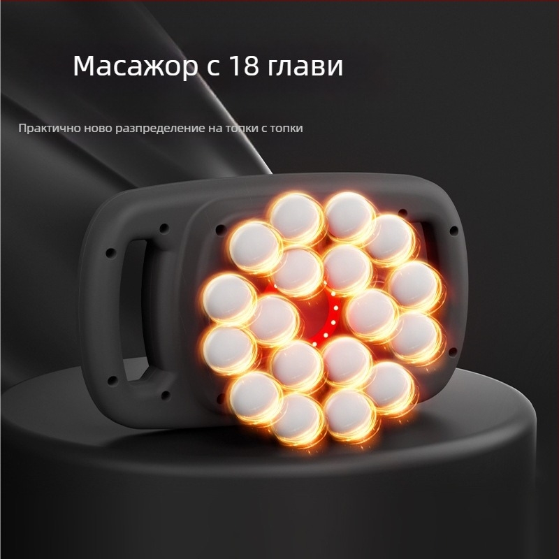 Миофасциален масажор с 6 или повече глави, четков двигател, 5+ скорости, вградена батерия 1200–2000 mAh, 3–6 ч работа