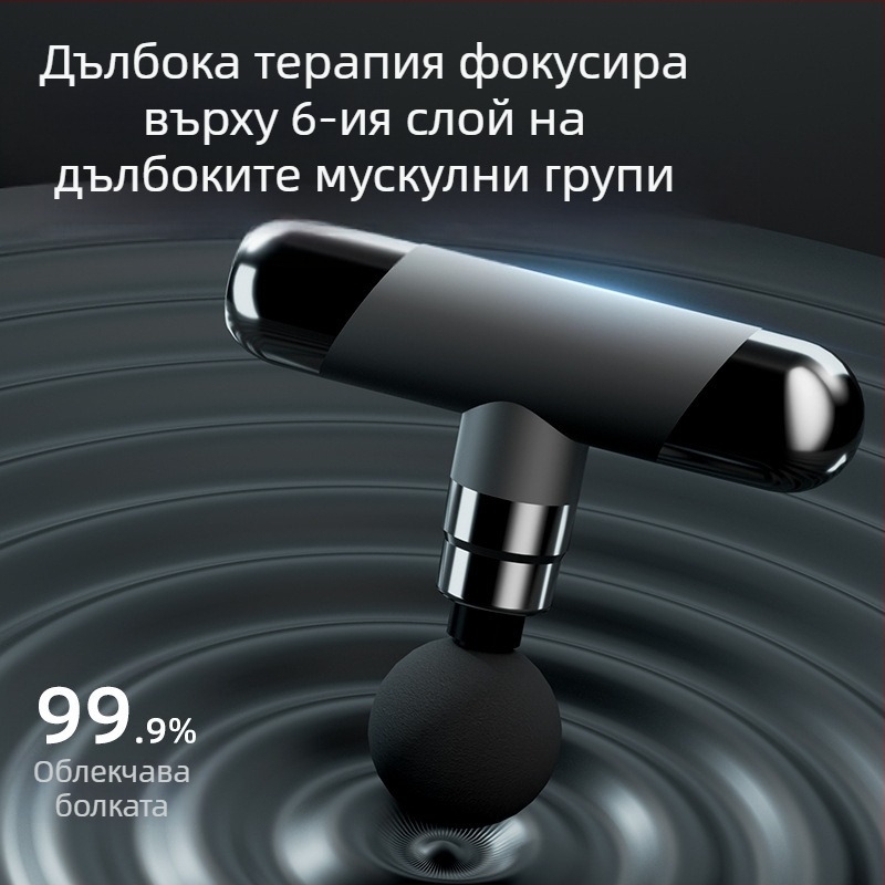 Масажор за фасции – едноглавен шийно-масажор с вибрация, ABS корпус, USB презареждане, за шия, талия, ханш, рамене и ръце
