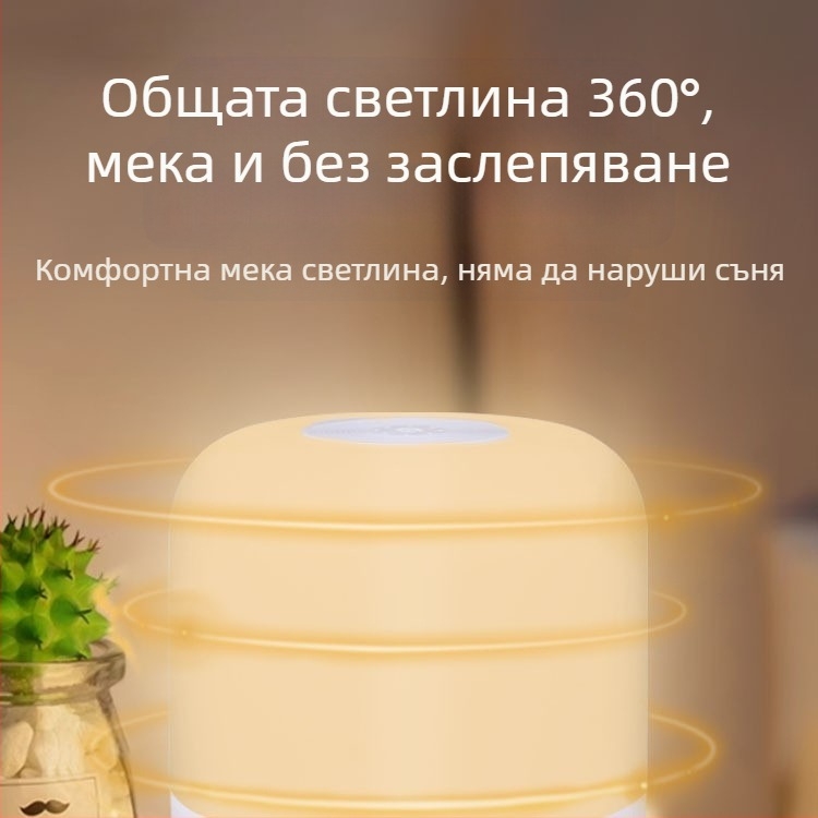 LED къмпинг лампа USB презареждаща, 3.7V, 3W, тъч превключвател, нощна лампа за къмпинг