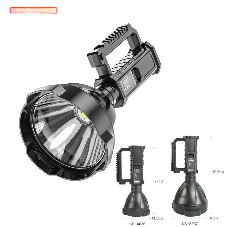 30W LED преносим фенер със стойка – водоустойчив, USB зареждане, вградена батерия, ръчно задвижване