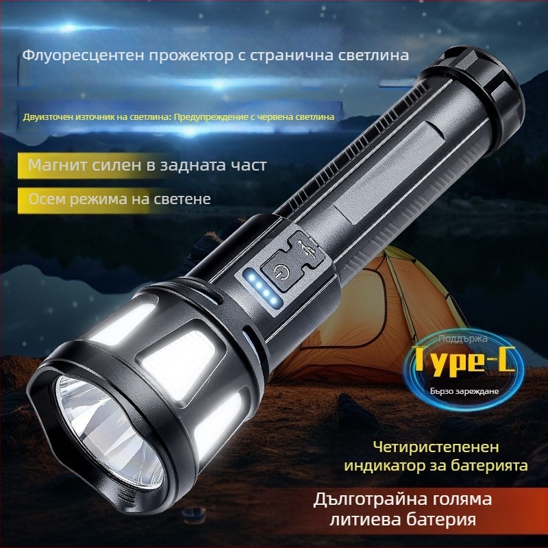 SW лазерен фенер за къмпинг, 10W, 1800mAh, обхват 200–500 m, време на работа 4–6 ч