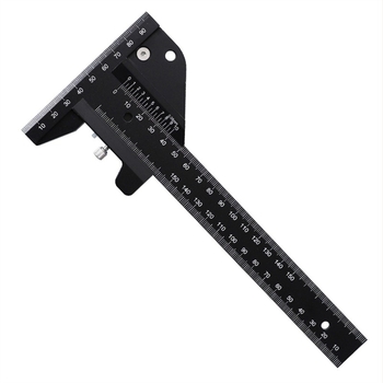 Дърводелска многофункционална маркираща линейка, алуминиева сплав, Т-образна ъглова линейка, модел 210/280, точност 0.05 мм