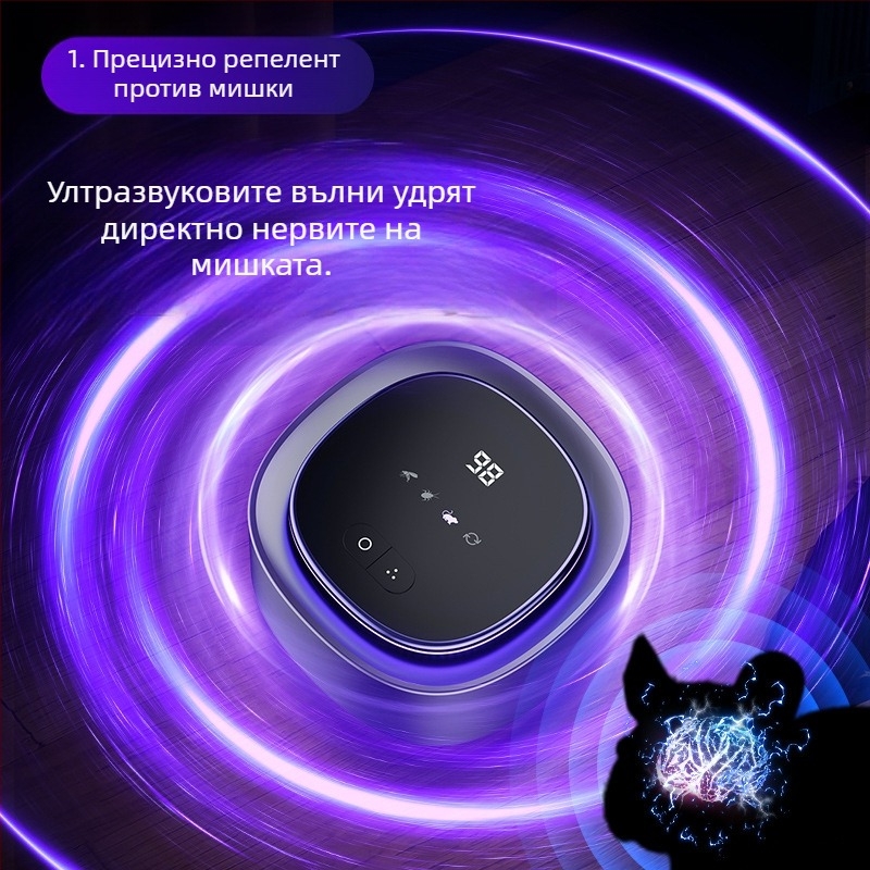 Ултразвуков репелент за мишки и насекоми, лампа за вътрешна и външна употреба